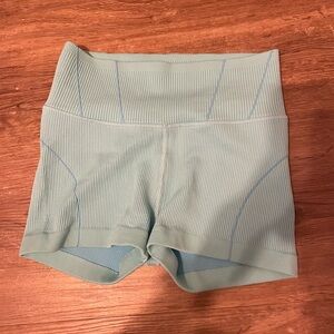 Aerie Offline Aqua Blue Ribbed Biker Shorts Size Medium